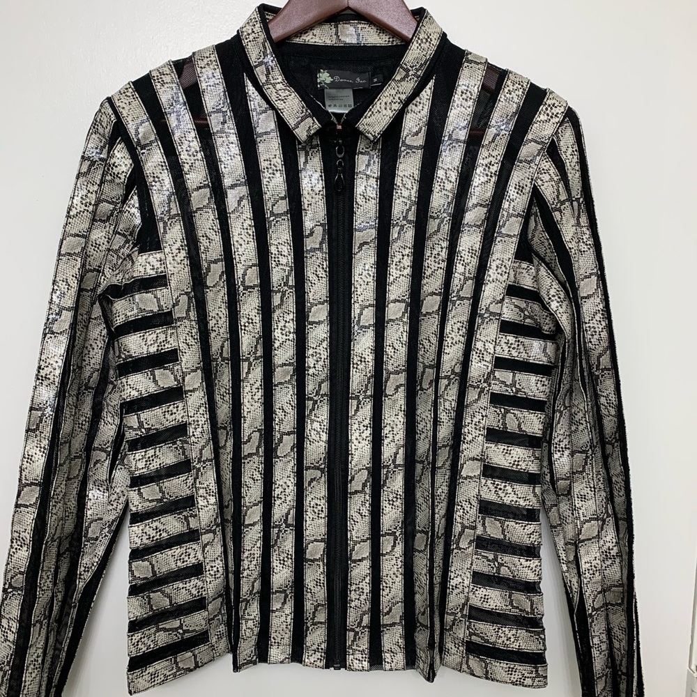 Faux Snakeskin Mesh Jacket, size Medium